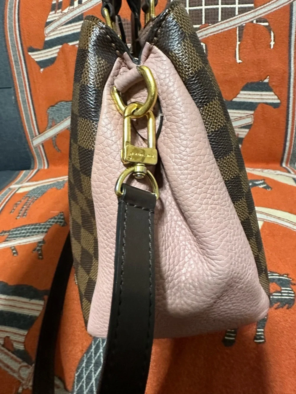 LOUIS VUITTON ❤️🌟SR4117 BRITTANY DAMIER EBENE SATCHEL W/ DETACHABLE LONG STRAP⭐️